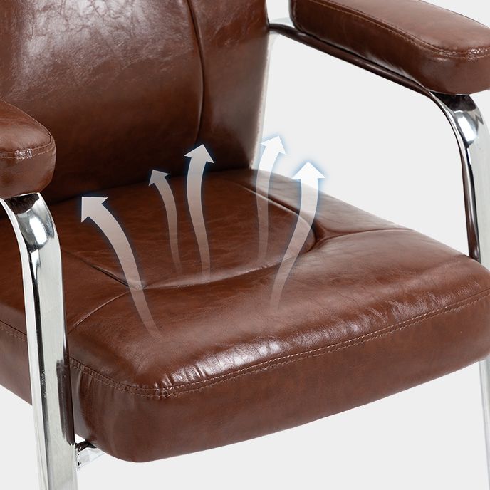 Contemporary Style Leather Dining Chairs Solid Back Arm Dining Side Chairs Clearhalo ' kitchen&dining_furn' 'Dining Chairs' 'Dining Tables & Seating' 'dining_chair' 'furn' 'furn_dining_chair' 'Furniture' 'furniture_dining_chair' 'Kitchen & Dining Furniture' 'kitchen' 1200x1200_0a513f23-5e82-4ad3-8c89-5dc792659965