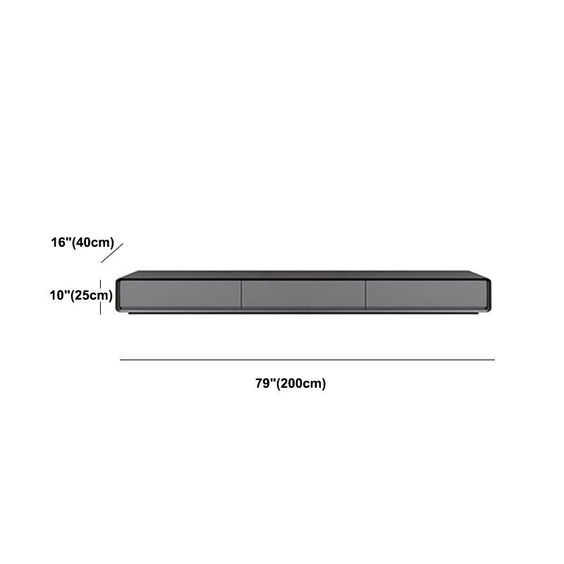 Consola de televisión de madera negra, soporte de televisión escandinava con cajones