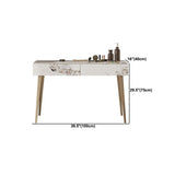 2 Drawers Makeup Table with Stool Stone Vanity Desk for Women - 15.75" D