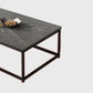 16.5 "H Moderne rechthoekige houten salontafel stalen frame accenttafel