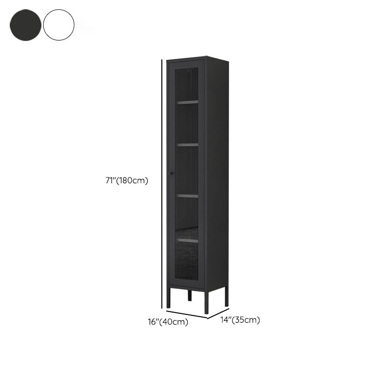 Scandinavian Standard Bookshelf Metal Closed Back Bookcase with Doors Clearhalo 'Bookcases' 'furn' 'furn_bookcases' 'Furniture' 'Office Furniture' 1200x1200_0a54a26f-cdbe-46a5-a7b2-f2e7192c361b