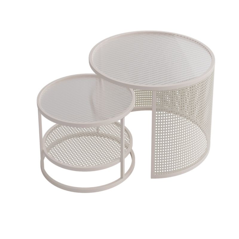 Tropical Round Frame Cocktail Table Glass Top Coffee Cocktail Table Clearhalo 'Coffee & Accent Tables' 'Coffee Tables' 'coffee_tables' 'furn' 'furn_coffee_tables' 'Furniture' 'Living Room Furniture' 1200x1200_0a54f8a9-815b-4986-a2b4-2483870c7780