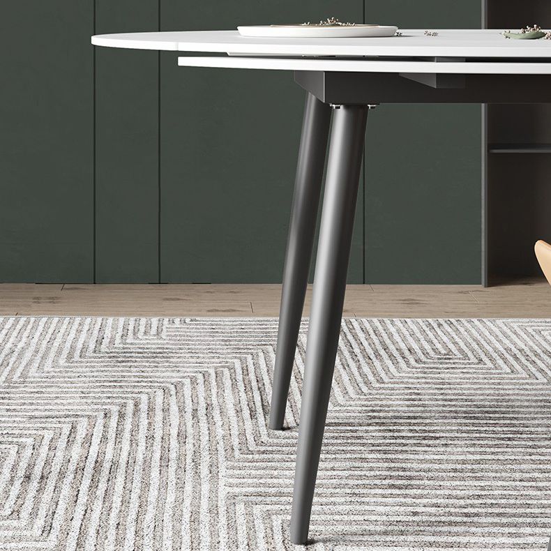 Extendable Round Dining Table Modern Sintered Stone Top Table with 4 Legs Clearhalo ' dining_table' 'Dining Tables & Seating' 'Dining Tables' 'furn' 'furn_dining_table' 'Furniture' 'furniture_dining_table' 'Kitchen & Dining Furniture' 'kitchen&dining_furn' 'kitchen' 'kitchen_dining_table' 1200x1200_0a56c739-cc83-4e15-993f-c12528ecc9e7