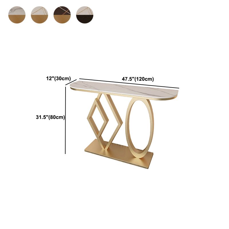 Tabella della console di metallo e pietra moderna da 31 pollici console di divano alto
