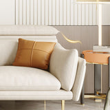 Sofá/seccional de cuero sintético en crema con sofá de bolsa ajustable para sala de estar