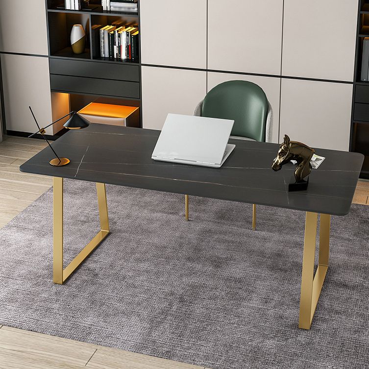 Glam 29.53-inch Tall Writing Desk 1-plank Stone Office Desk met slee-basis