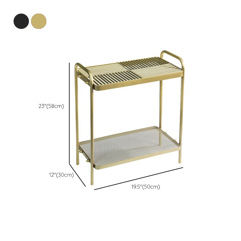 4 Beine rechteckige Seiten Tabelle 19,68 Zoll breiter Endtisch mit 2 Regalen