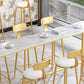 Glam Pub Tafel Bar Hoogte Rechthoek Bartafel met wit stenen blad