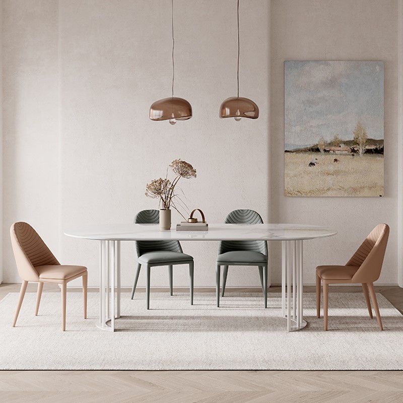Simplicity Style Oval Double Furniture Stone Dining Table for Dining Room Clearhalo 'Dining Tables & Seating' 'Dining Tables' 'dining_table' 'furn' 'furn_dining_table' 'Furniture' 'furniture_dining_table' 'Kitchen & Dining Furniture' 'kitchen' 'kitchen_dining_table' 1200x1200_0a5c7a58-7084-4961-9a95-ed45ea753cc8