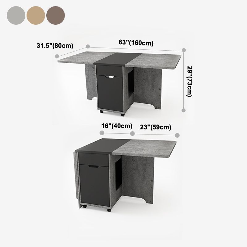 Foldable Artificial Rectangle Wooden Table Extendable Table with Storage(only table) Clearhalo ' dining_table' 'Dining Tables & Seating' 'Dining Tables' 'furn' 'furn_dining_table' 'Furniture' 'furniture_dining_table' 'Kitchen & Dining Furniture' 'kitchen&dining_furn' 'kitchen' 'kitchen_dining_table' 1200x1200_0a5f5a43-137b-436d-a809-615f30490e78