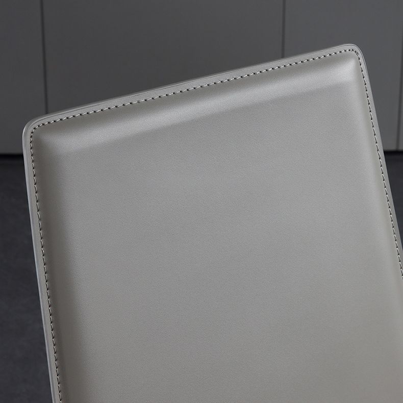 Leather Contemporary Modern Indoor-Outdoor Side Chair Solid Back Chair Clearhalo 'Dining Chairs' 'Dining Tables & Seating' 'dining_chair' 'furn' 'furn_dining_chair' 'Furniture' 'furniture_dining_chair' 'Kitchen & Dining Furniture' 1200x1200_0a5fdb17-19e5-4f8a-bbfd-bdcfc5722d07