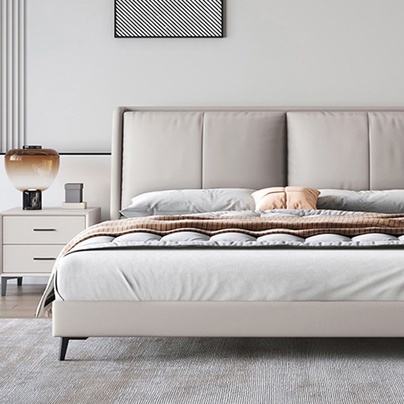 Modern Piny Pink Pannel Letto a letto in pelle autentica con testiera imbottita