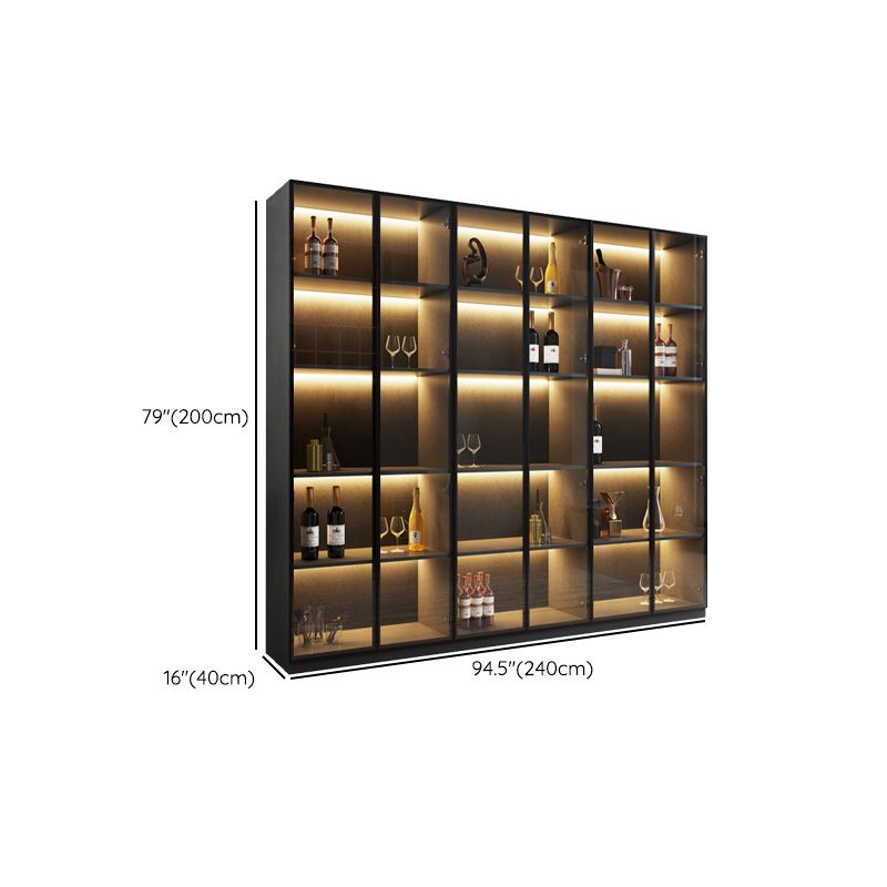 Moderne stijl gefabriceerde houten vloer fleshouder met glazen deur