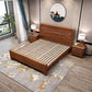 Walnut Wood Bed 85.43" Long 43.30" High Bed with Low Profile