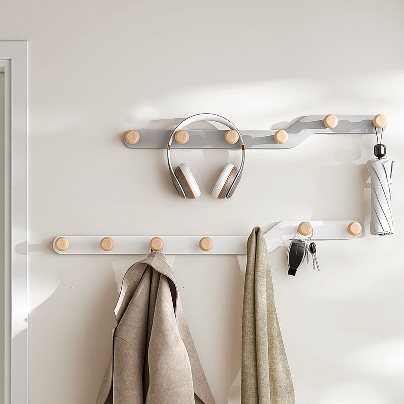 Metal and Wood Coat Rack Contemporary Style Home Wall Hanging Coat Hanger Clearhalo 'Entry & Mudroom Furniture' 'furn' 'furn_hall_tree_coat_racks' 'Furniture' 'Hall Trees & Coat Racks' 'hall_tree_coat_racks' 1200x1200_0a6416aa-6475-4acd-80a6-2aa6d8c599f3
