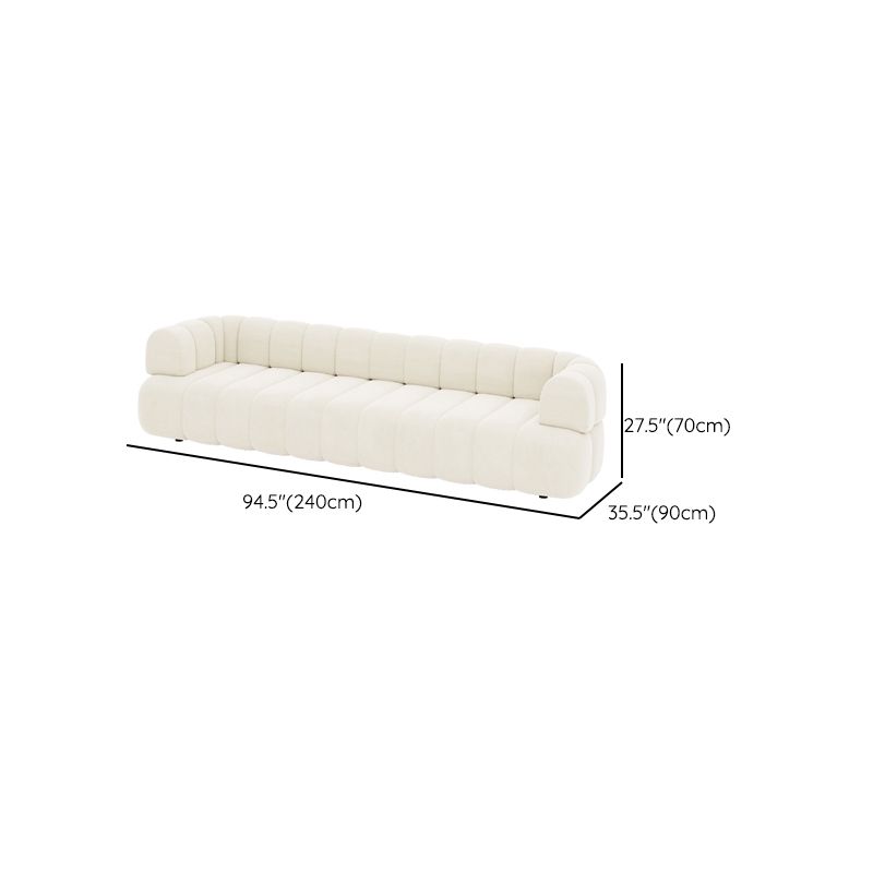 White Contemporary Seating Tuxedo Arm Sofa Sewn Pillow Back for Living Room