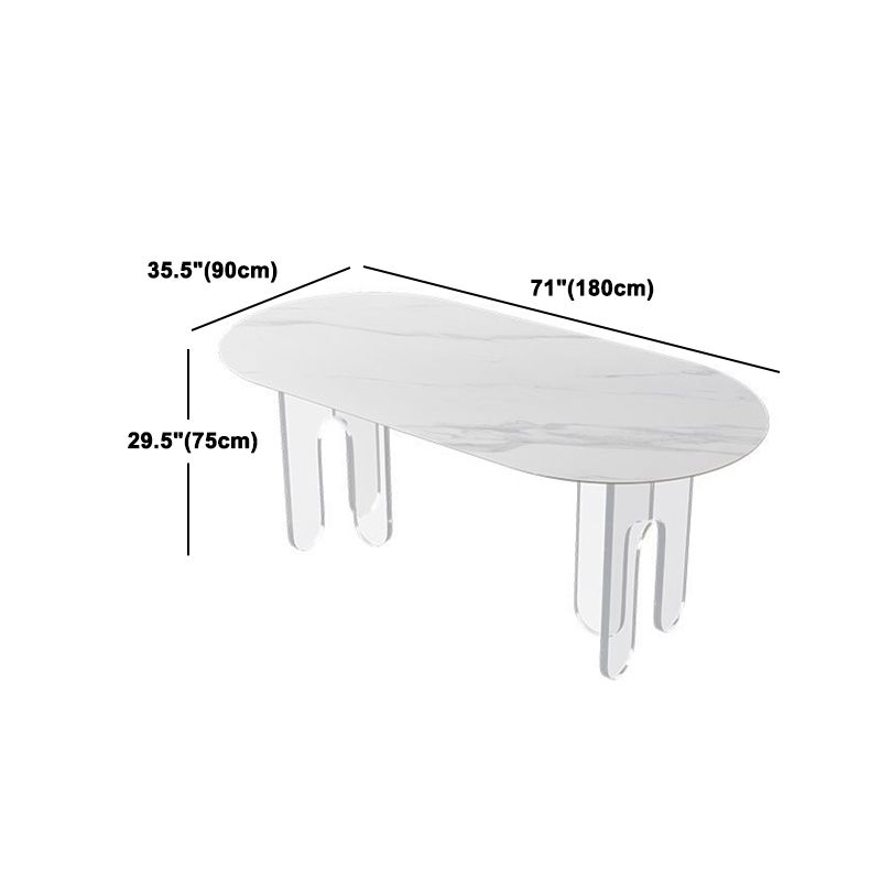 Designer Style Acrylic Dining Room Set 1/2/5 Pieces Rectangular Dining Set