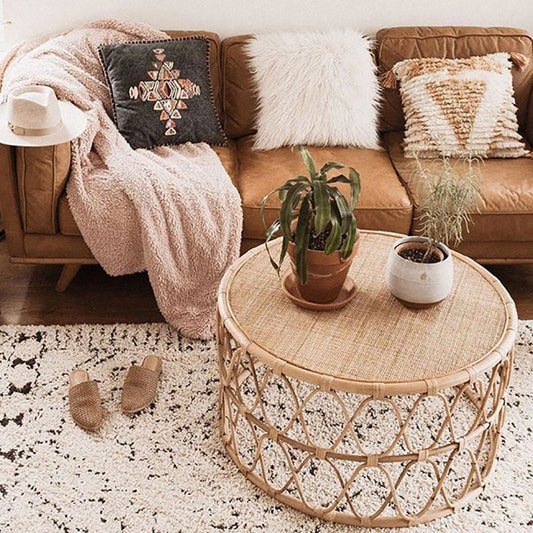 Mesa de tambor de tambor de mesa de café escandinavo redonda