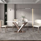 Traditional Luxury Dining Table Rectangle Sintered Stone Pedestal Table with Rose Gold Frame Clearhalo ' dining_table' 'Dining Tables & Seating' 'Dining Tables' 'furn' 'furn_dining_table' 'Furniture' 'furniture_dining_table' 'Kitchen & Dining Furniture' 'kitchen&dining_furn' 'kitchen' 'kitchen_dining_table' 1200x1200_0a6735e9-52c9-4216-ae62-ff59b0821fdd