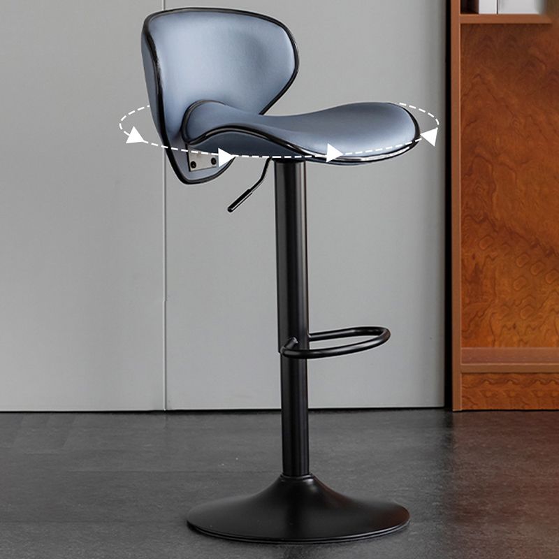 Scandinavian Metal Stool Fabric Upholstered Round Seat Counter Stool in Matte Finish Clearhalo 'Bar Furniture' 'Bar Stools' 'bar_stools' 'furn' 'furn_bar_stools' 'Furniture' 'Kitchen & Dining Furniture' 1200x1200_0a673f1d-2089-47b0-ba63-d84595c7377b