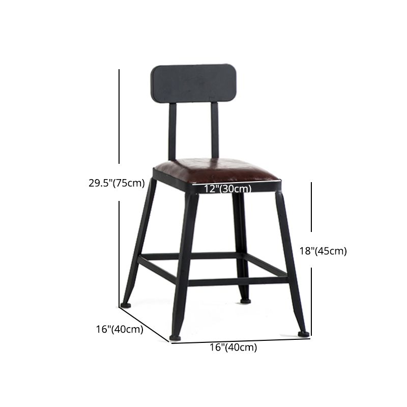 Industrial Footrest Armless Barstool Leather Stackable Coffee Shop Stool Clearhalo 'Bar Furniture' 'Bar Stools' 'bar_stools' 'furn' 'furn_bar_stools' 'Furniture' 'furniture_bar_stools' 'Kitchen & Dining Furniture' 1200x1200_0a67769f-b6ab-40d8-b169-9192010d92ca
