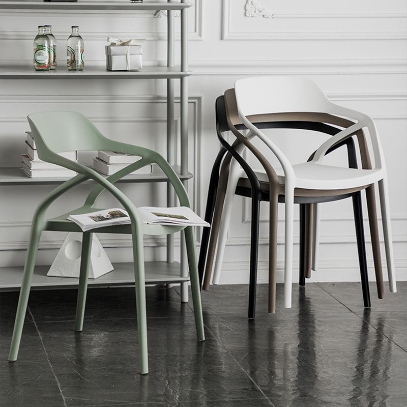 Contemporary Style Plastic Dining Chairs Dining Open Back Arm Side Chair for Kitchen Clearhalo ' kitchen&dining_furn' 'Dining Chairs' 'Dining Tables & Seating' 'dining_chair' 'furn' 'furn_dining_chair' 'Furniture' 'furniture_dining_chair' 'Kitchen & Dining Furniture' 'kitchen' 1200x1200_0a6806be-c1f2-4f8a-a9d3-a41e90e4a99a