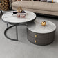 Modern Coffee Cocktail Table Round Nesting Coffee Table Set with Drawer Clearhalo 'Coffee & Accent Tables' 'Coffee Tables' 'coffee_tables' 'furn' 'furn_coffee_tables' 'Furniture' 'Living Room Furniture' 1200x1200_0a68ce5b-e3b7-4af4-93a3-4860498eede8