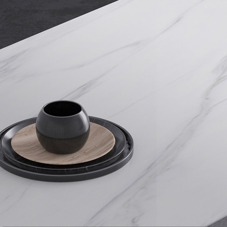 Modern Stone Double Pedestal Dining Table Rectangle White Top Table for Home Clearhalo 'Dining Tables & Seating' 'Dining Tables' 'dining_table' 'furn' 'furn_dining_table' 'Furniture' 'furniture_dining_table' 'Kitchen & Dining Furniture' 'kitchen' 'kitchen_dining_table' 1200x1200_0a693308-2aaa-4e24-89f0-6bda8f5b3a87