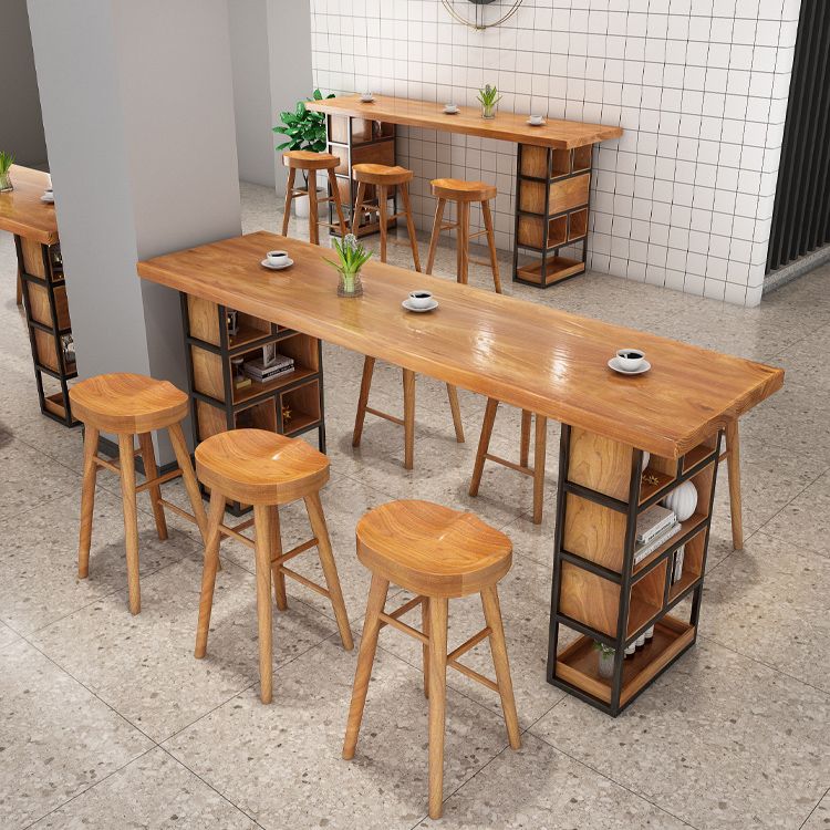 1/4 stuk solide houten pubset moderne natuurlijke thuisbalktafel set