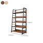 Ladder Open Back Bookshelf Modern Style Engineered Wood Bookcase with Shelves
