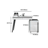 Contemporary Vanity with Padded Stool Engineered Wood Dresser in Glossy Finish