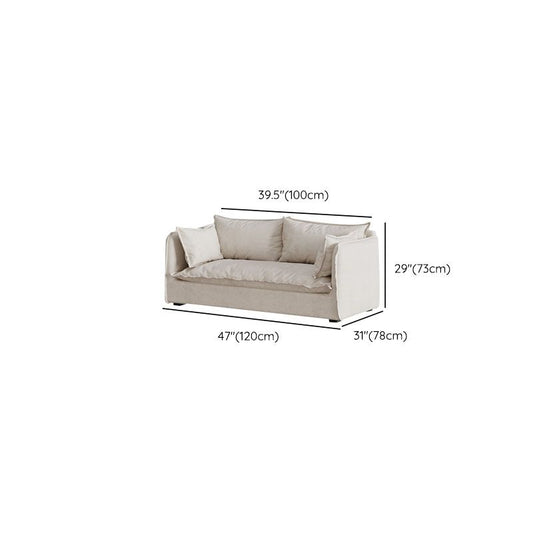 Weißes stationäres Sofa modernes Quadratarmofa für Wohnzimmer