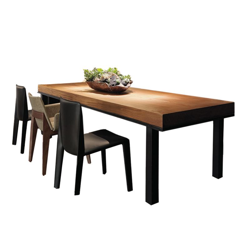 Pine Wood Dining Table Industrial Rectangle Table with 4 Legs Clearhalo 'Dining Tables & Seating' 'Dining Tables' 'dining_table' 'furn' 'furn_dining_table' 'Furniture' 'Kitchen & Dining Furniture' 1200x1200_0a7019bd-0747-4459-afeb-7c498843bc15