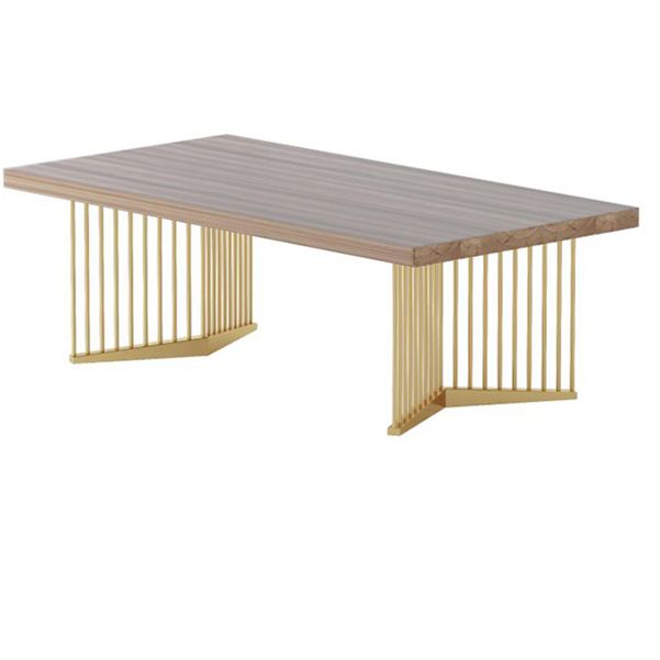 Scrivania rettangolare moderna scrivania naturale da ufficio con gambe metalliche