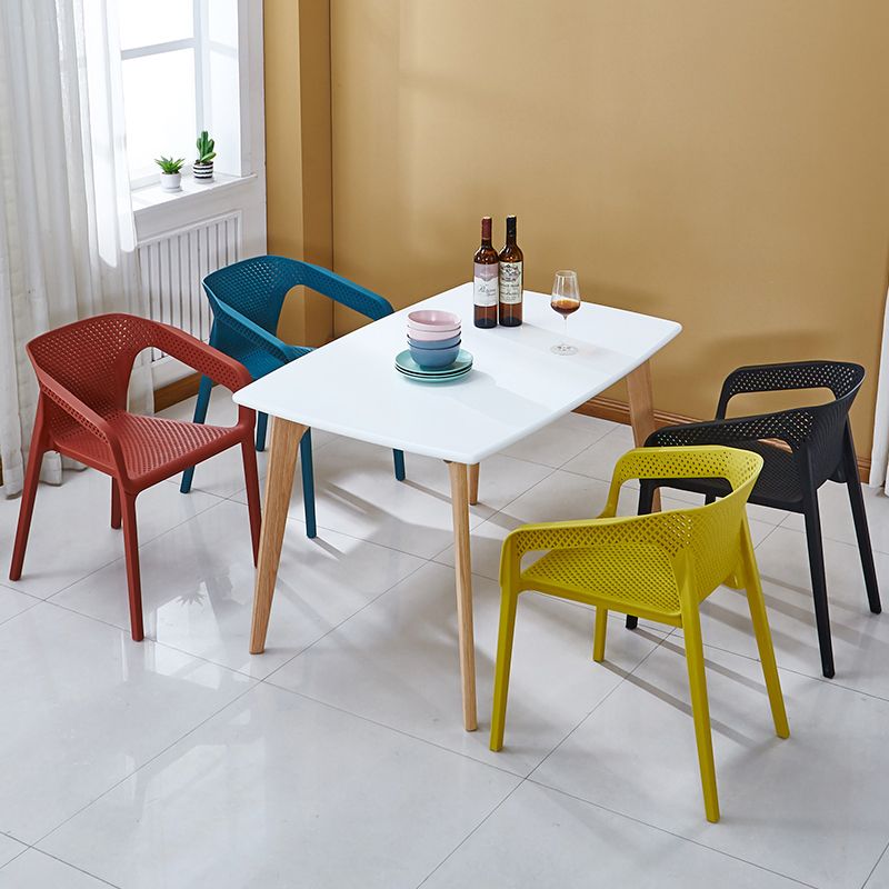 Glam Style 20'' Wide Plastic Side Chair Solid Back Chair with 4 Legs For Home Use Clearhalo ' kitchen&dining_furn' 'Dining Chairs' 'Dining Tables & Seating' 'dining_chair' 'Furniture' 'furniture_dining_chair' 'Kitchen & Dining Furniture' 'kitchen' 1200x1200_0a747d0b-1af2-4f36-a1ba-62ef7297c4eb