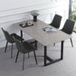 Industrial Dining Table Sintered Stone Table with Black Double Pedestal for Dining Room Clearhalo ' dining_table' 'Dining Tables & Seating' 'Dining Tables' 'furn' 'furn_dining_table' 'Furniture' 'furniture_dining_table' 'Kitchen & Dining Furniture' 'kitchen&dining_furn' 'kitchen' 'kitchen_dining_table' 1200x1200_0a756215-073b-4392-bbe4-db5229f05665