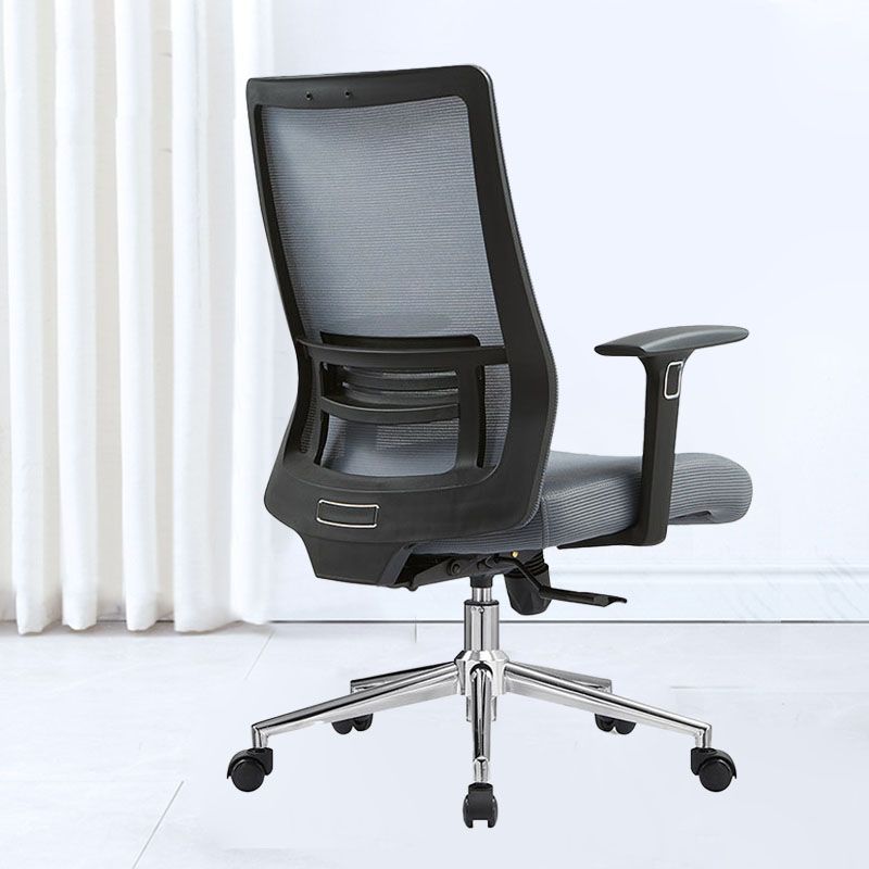 Black Mesh Office Chair Rotatable Fixed Armrest Desk Chair with Wheels Clearhalo 'furn' 'furn_office_chair' 'Furniture' 'Office Chairs' 'Office Furniture' 'office_chair' 1200x1200_0a77395f-fed2-46b5-90c8-ee019c2af008
