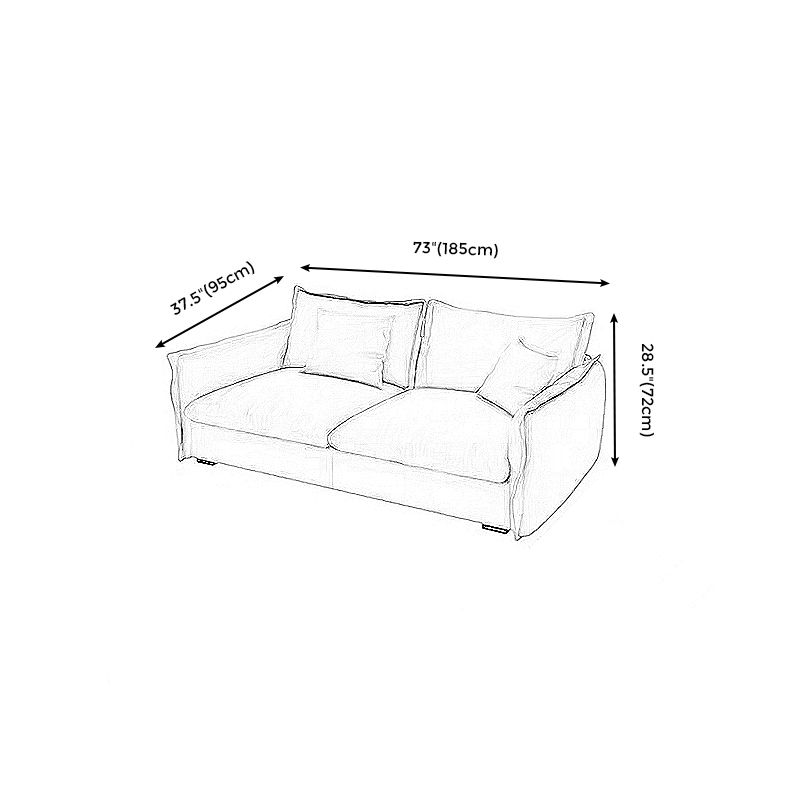 Contemporary Living Room Square Arm Sofa Beige Pillow Back Settee Clearhalo 'furn' 'furn_sofas' 'Furniture' 'furniture_sofas' 'Living Room Furniture' 'Sofa' 'sofas' 1200x1200_0a793b04-049f-40d4-baeb-2ec093f35bcb