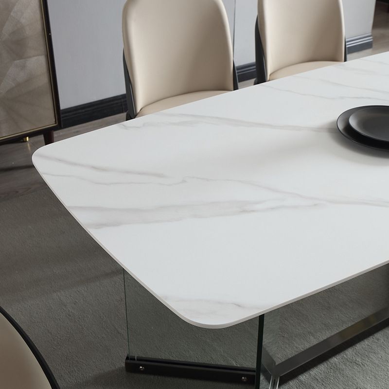 Designer Style Sintered Stone Dining Set Rectangle 1/2/5/7 Pieces Dining Room Table Set Clearhalo 'Dining Room Sets' 'Dining Tables & Seating' 'dining_room_set' 'furn' 'furn_dining_room_set' 'Furniture' 'furniture_dining_room_set' 'Kitchen & Dining Furniture' 1200x1200_0a79bf51-949d-4ad3-8862-2b442535ffd5