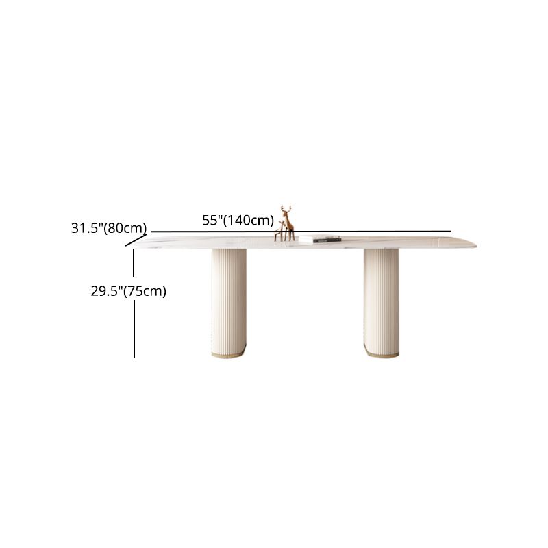 Nordic 1/4/5/7 Pieces Dining Set Rectangle Stone Table and White Chairs Dining Set Clearhalo 'Dining Room Sets' 'Dining Tables & Seating' 'dining_room_set' 'furn' 'furn_dining_room_set' 'Furniture' 'furniture_dining_room_set' 'Kitchen & Dining Furniture' 'kitchen&dining_furn' 'kitchen' 1200x1200_0a7a82c0-46a2-45a2-ab01-d1518dc19927