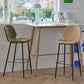 Contemporary Milk Tea Shop Low Back Stool Matte Finish Leather Barstool