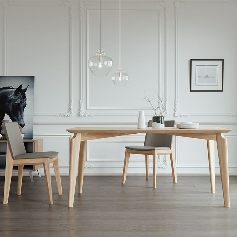 Rectangle Mid-Century Modern Dining Table Pine Wood Fixed Table with 4 Legs Clearhalo ' dining_table' 'Dining Tables & Seating' 'Dining Tables' 'furn' 'furn_dining_table' 'Furniture' 'furniture_dining_table' 'Kitchen & Dining Furniture' 'kitchen&dining_furn' 'kitchen' 'kitchen_dining_table' 1200x1200_0a805965-fdee-46fb-bcd1-cbd052936cd7
