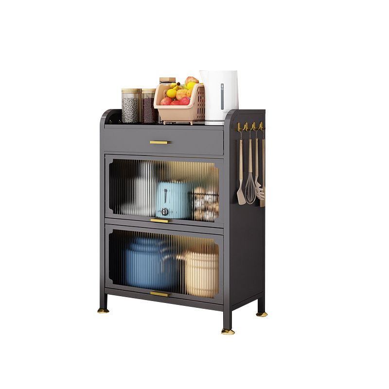 Server di pranzo in metallo contemporaneo server buffet nero per sala da pranzo