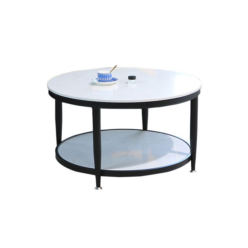 4 Legs 1 Single Coffee Table Modern Marble Round Cocktail Table Clearhalo 'Coffee & Accent Tables' 'Coffee Tables' 'coffee_tables' 'furn' 'furn_coffee_tables' 'Furniture' 'furniture_coffee_tables' 'Living Room Furniture' 1200x1200_0a81bb97-0e9c-493e-9238-b2680c7810c7
