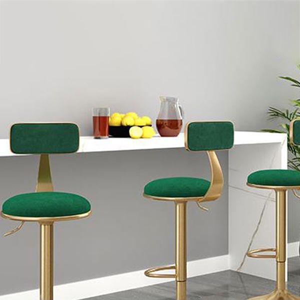 Taburete de bar de metal Glam Gold, tapizado en acabado mate para interior