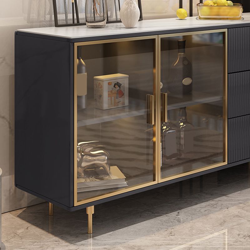 Table à buffet de buffet à manger glamour avec armoires et tiroirs