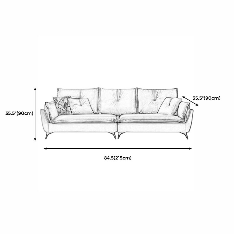 35" High Modern Faux Leather Flared Arm Standard Sofa with Cushions Stain Resistant Clearhalo 'furn' 'furn_sofas' 'Furniture' 'furniture_sofas' 'kitchen' 'kitchen_sofas' 'Living Room Furniture' 'Sofa' 'sofas' 1200x1200_0a836fed-184f-413b-9b65-8ee51aabcab4