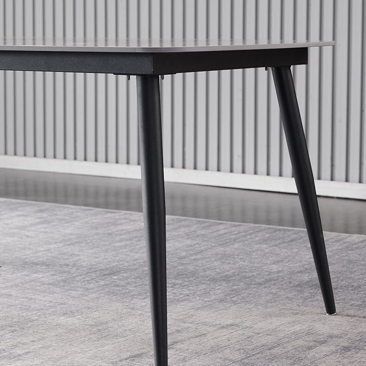 Industrial Style Home Sintered Stone Dining Table 4 Legs Carbon Steel Base Rectangle Table Clearhalo ' dining_table' 'Dining Tables & Seating' 'Dining Tables' 'furn' 'furn_dining_table' 'Furniture' 'furniture_dining_table' 'Kitchen & Dining Furniture' 'kitchen&dining_furn' 'kitchen' 'kitchen_dining_table' 1200x1200_0a842673-de9e-4eeb-9990-be9138c812bb