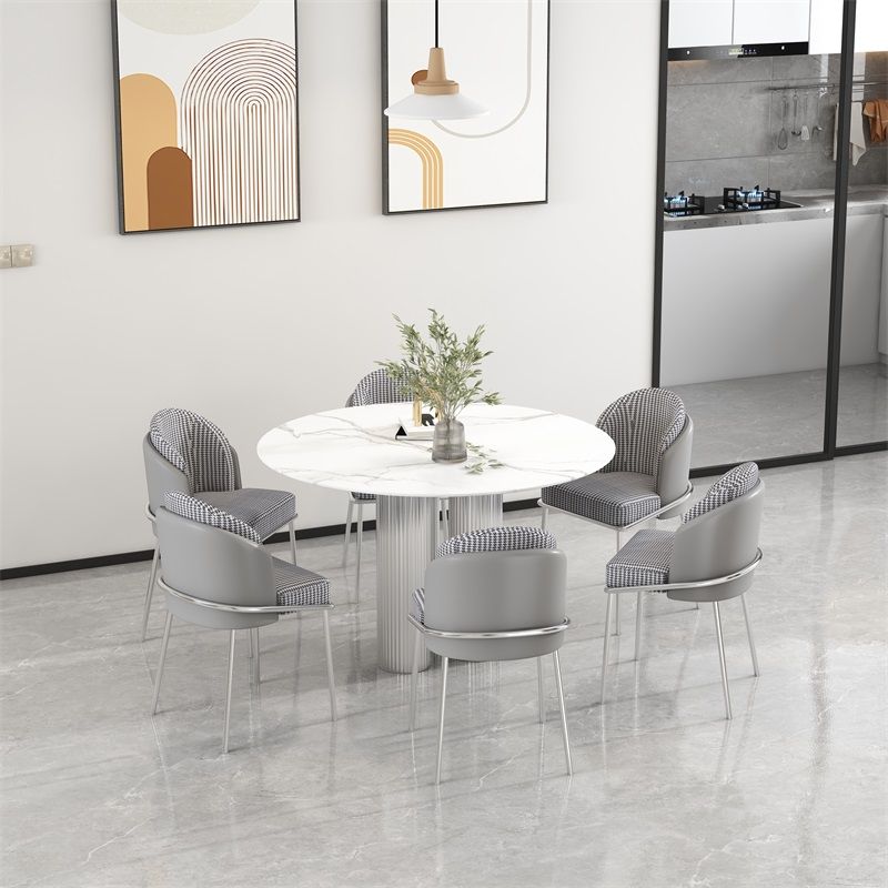 Sintered Stone Dining Table White Modern Dining Table for Kitchen Clearhalo ' dining_table' 'Dining Tables & Seating' 'Dining Tables' 'furn' 'furn_dining_table' 'Furniture' 'furniture_dining_table' 'Kitchen & Dining Furniture' 'kitchen&dining_furn' 'kitchen' 'kitchen_dining_table' 1200x1200_0a848e12-9c0a-4e09-ab04-f14b1598e5f8