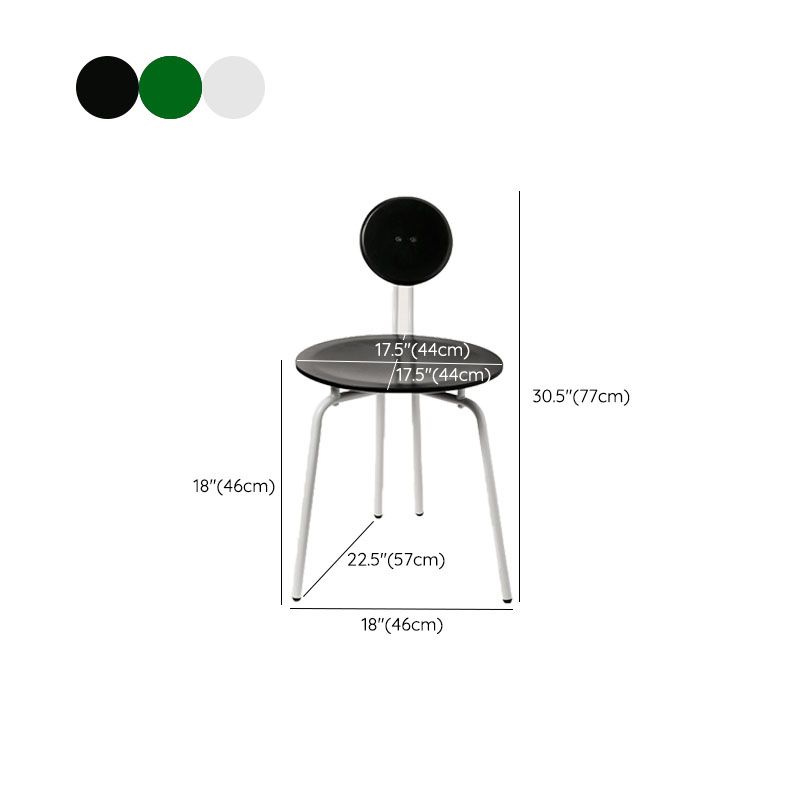 Moderne armloze eetkamerstoel metalen frame open rug eetkamerstoel voor eetkamer